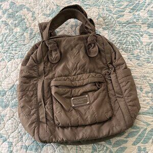 Marc By Marc Jacobs Quilted Nylon Backpack  Workwear Style Taupe Color